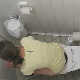 A daring voyeur cameraman peers over the stall wall and records an unsuspecting girl taking a shit and a piss while sitting on a toilet in a public restroom. Plops are clearly heard and poop is seen on her TP as she wipes. Over 3 minutes.